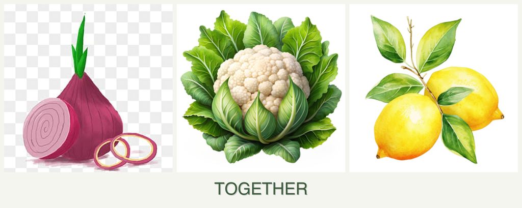 Can you plant onions, cauliflower and lemons together?
