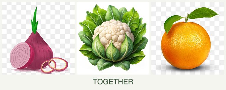 Can you plant onions, cauliflower and oranges together?