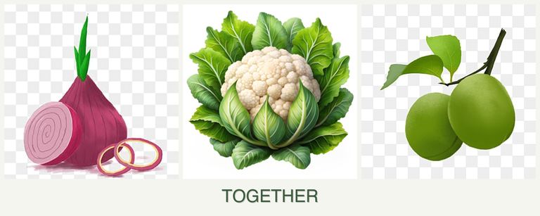 Can you plant onions, cauliflower and plums together?