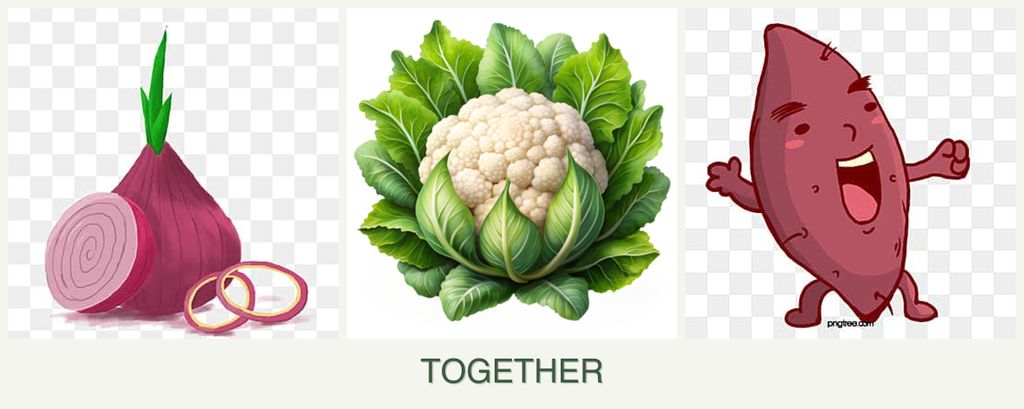 Can you plant onions, cauliflower and sweet potatoes together?