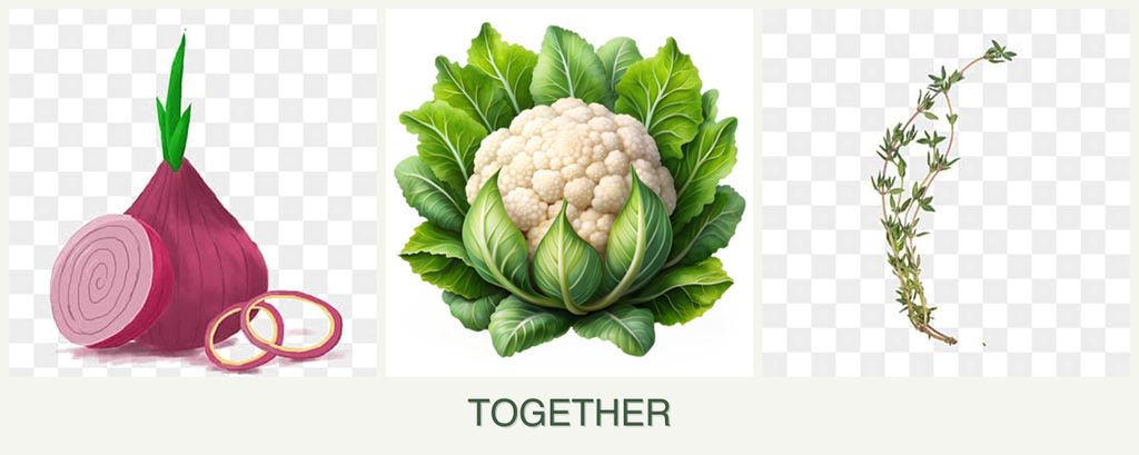 Can you plant onions, cauliflower and thyme together?
