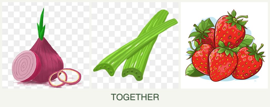 Can you plant onions, celery and strawberries together?
