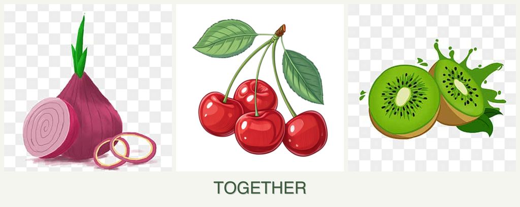 Can you plant onions, cherries and kiwi together?