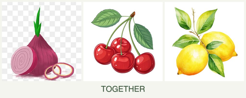 Can you plant onions, cherries and lemons together?