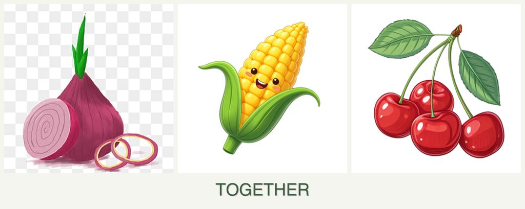 Can you plant onions, corn and cherries together?