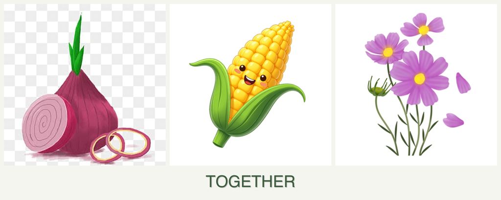 Can you plant onions, corn and cosmos together?