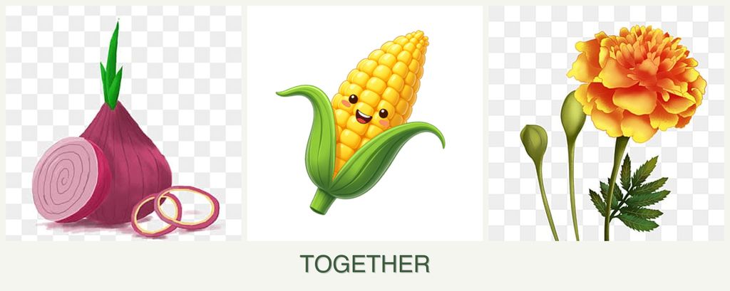 Can you plant onions, corn and marigolds together?