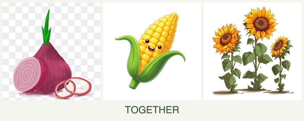 Can you plant onions, corn and sunflowers together?