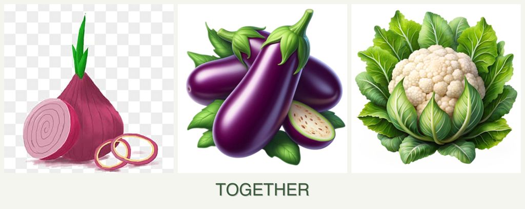 Can you plant onions, eggplant and cauliflower together?