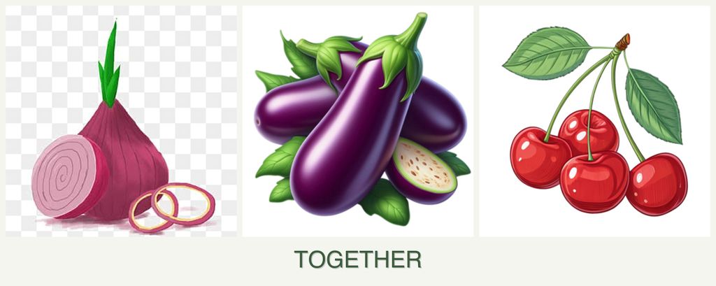 Can you plant onions, eggplant and cherries together?