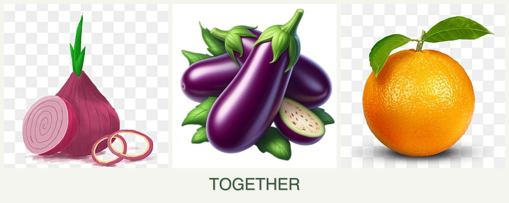 Can you plant onions, eggplant and oranges together?