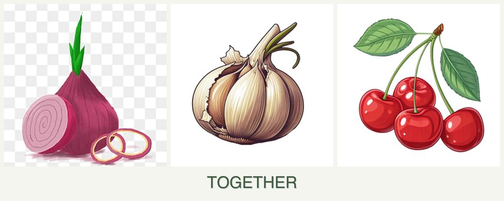 Can you plant onions, garlic and cherries together?