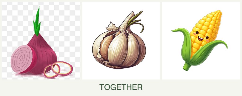 Can you plant onions, garlic and corn together?