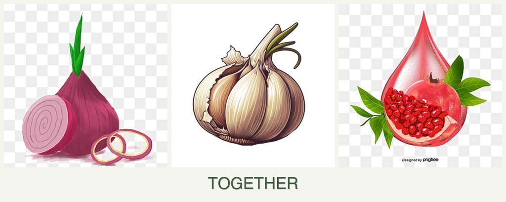 Can you plant onions, garlic and pomegranates together?