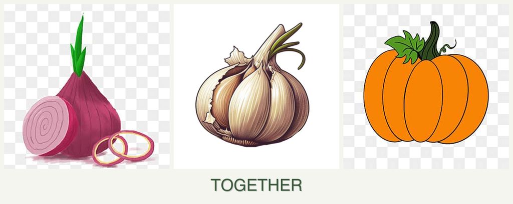 Can you plant onions, garlic and pumpkin together?