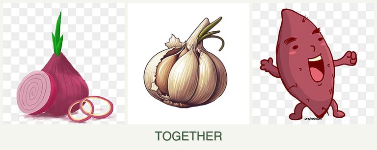 Can you plant onions, garlic and sweet potatoes together?