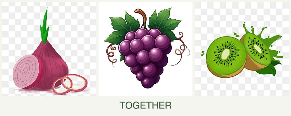Can you plant onions, grapes and kiwi together?