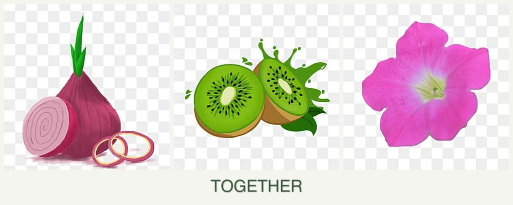 Can you plant onions, kiwi and petunias together?