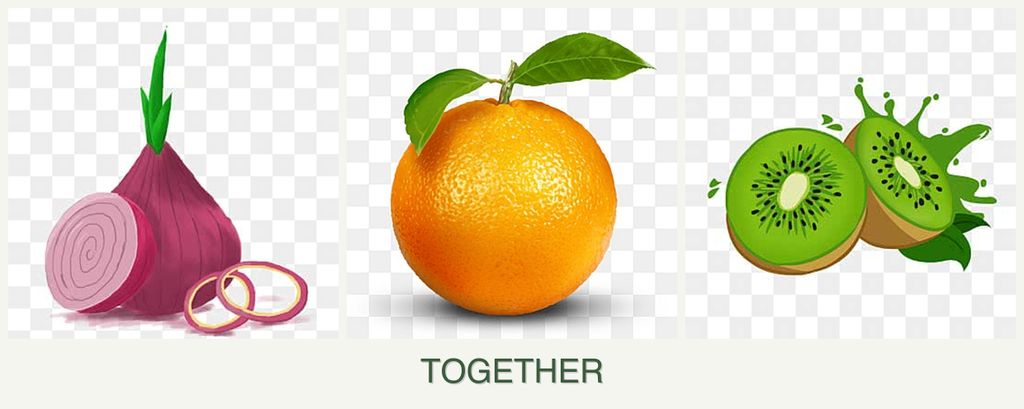 Can you plant onions, oranges and kiwi together?
