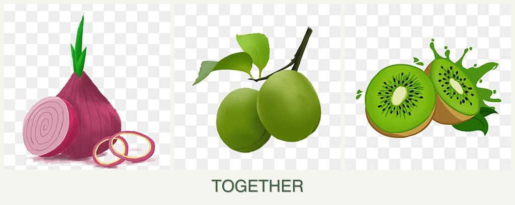Can you plant onions, plums and kiwi together?