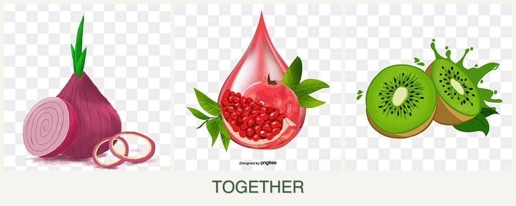 Can you plant onions, pomegranates and kiwi together?