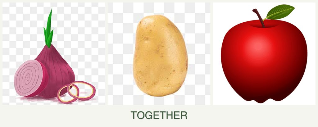 Can you plant onions, potatoes and apples together?