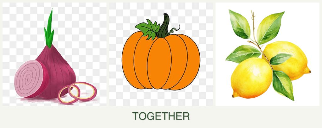 Can you plant onions, pumpkin and lemons together?