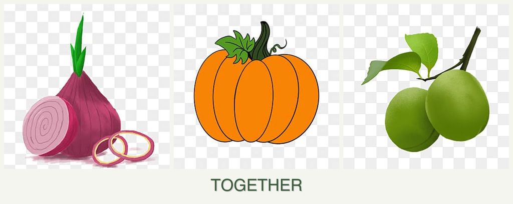 Can you plant onions, pumpkin and plums together?