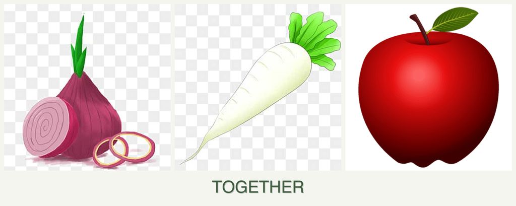 Can you plant onions, radishes and apples together?