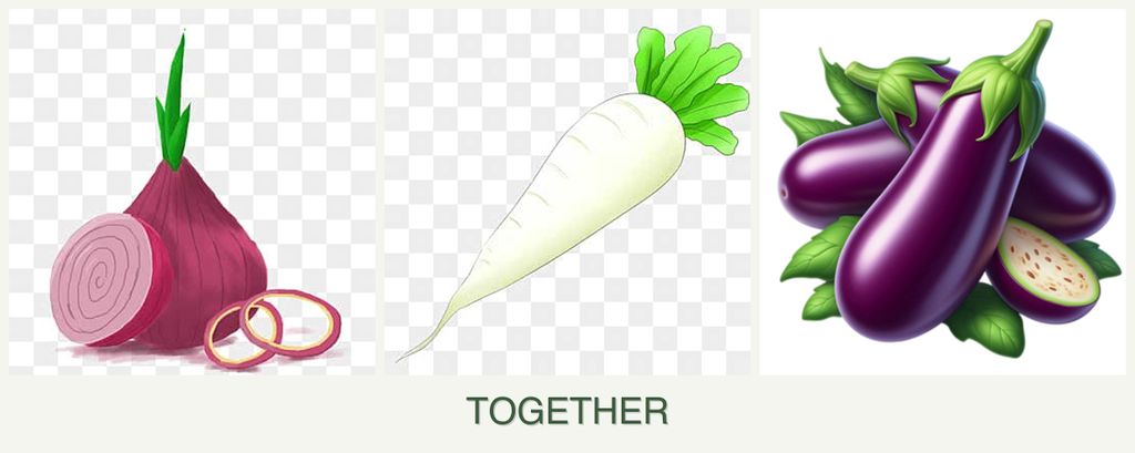 Can you plant onions, radishes and eggplant together?