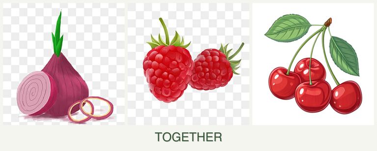 Can you plant onions, raspberries and cherries together?