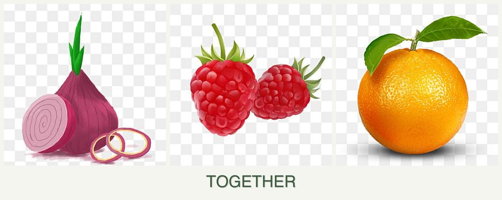 Can you plant onions, raspberries and oranges together?