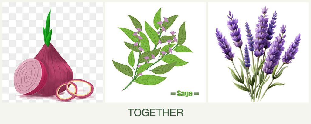 Can you plant onions, sage and lavender together?