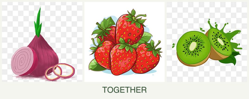 Can you plant onions, strawberries and kiwi together?