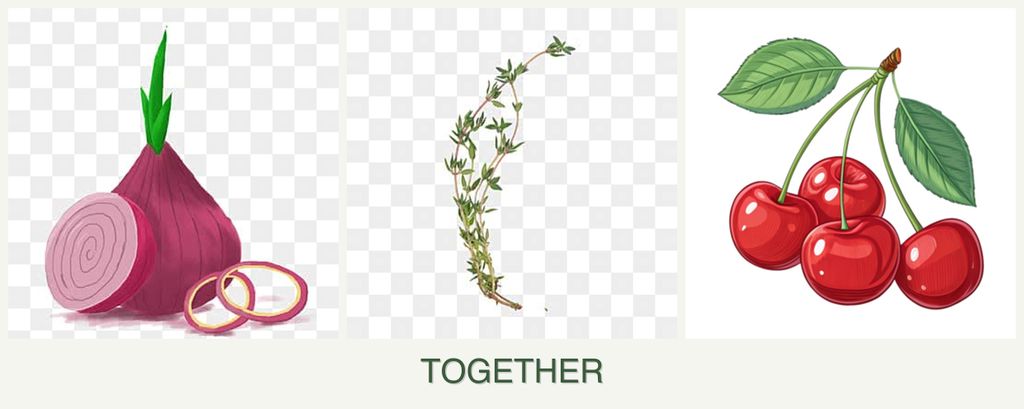 Can you plant onions, thyme and cherries together?