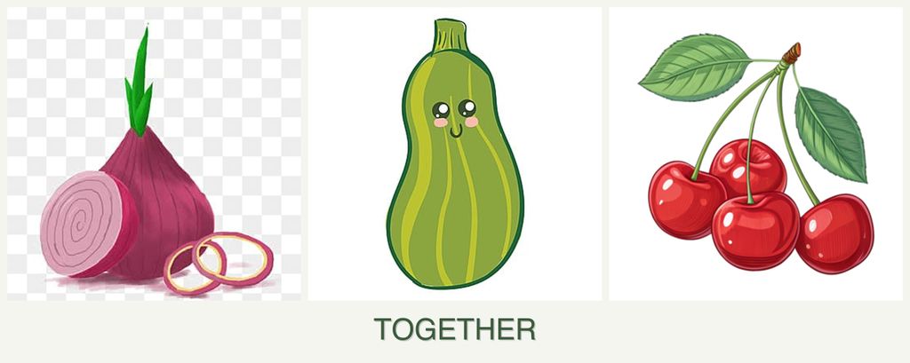 Can you plant onions, zucchini and cherries together?