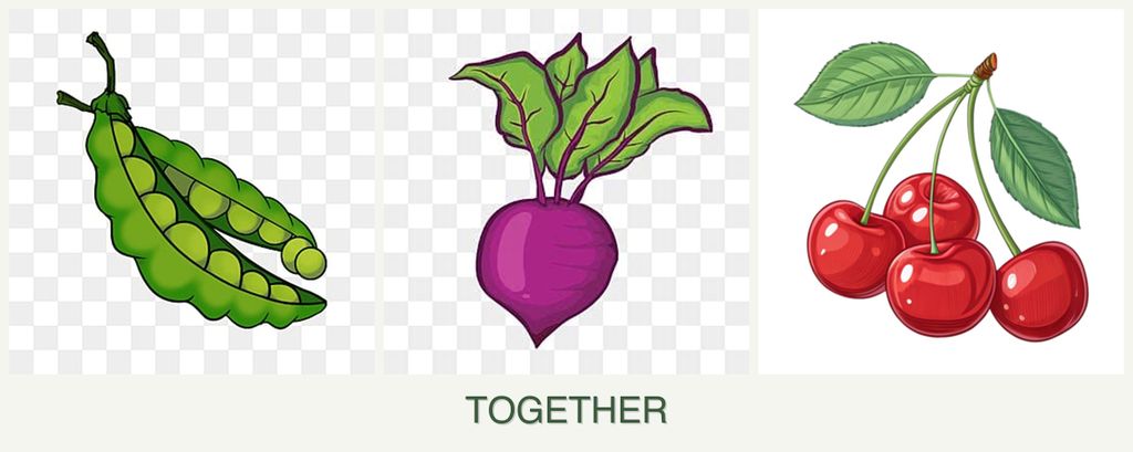 Can you plant peas, beets and cherries together?