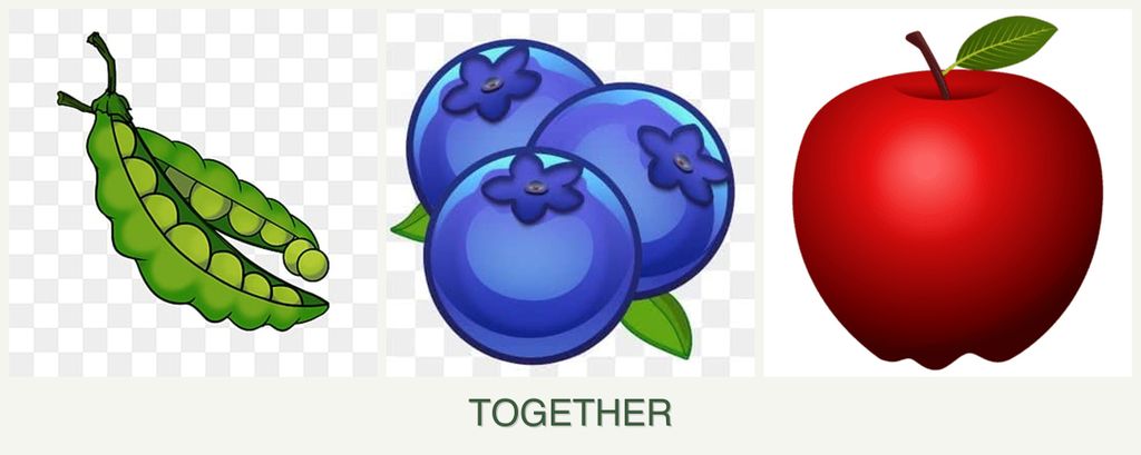 Can you plant peas, blueberries and apples together?