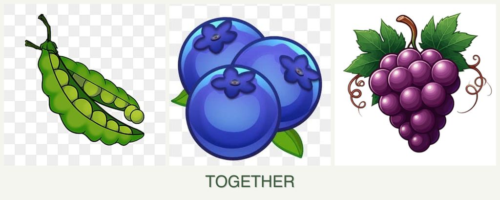 Can you plant peas, blueberries and grapes together?