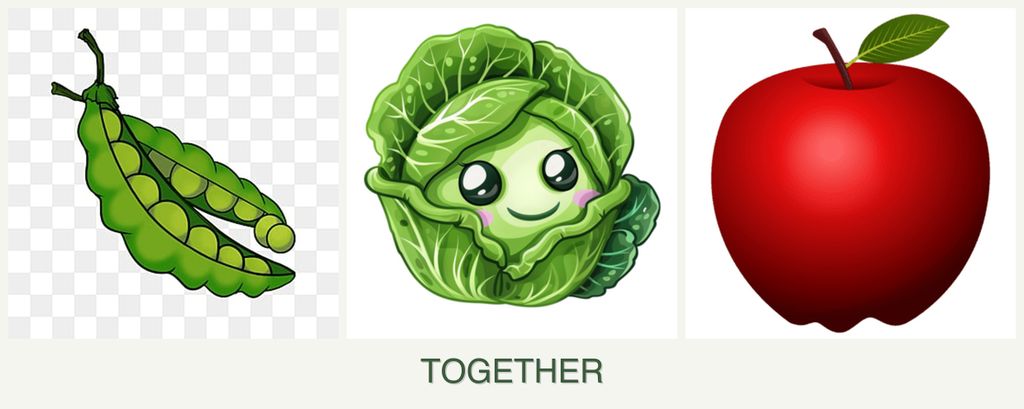 Can you plant peas, cabbage and apples together?