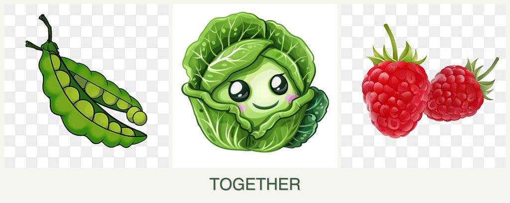 Can you plant peas, cabbage and raspberries together?