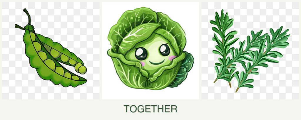 Can you plant peas, cabbage and rosemary together?