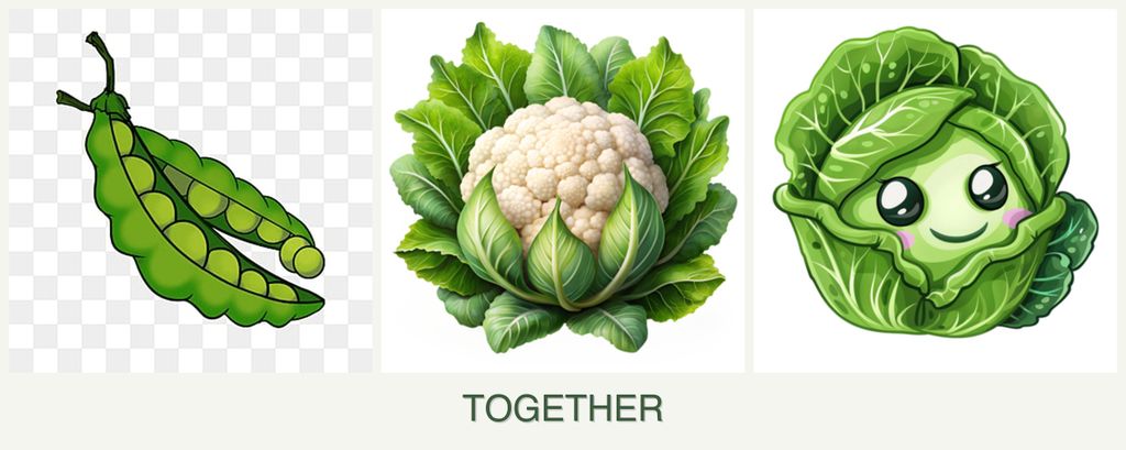 Can you plant peas, cauliflower and cabbage together?