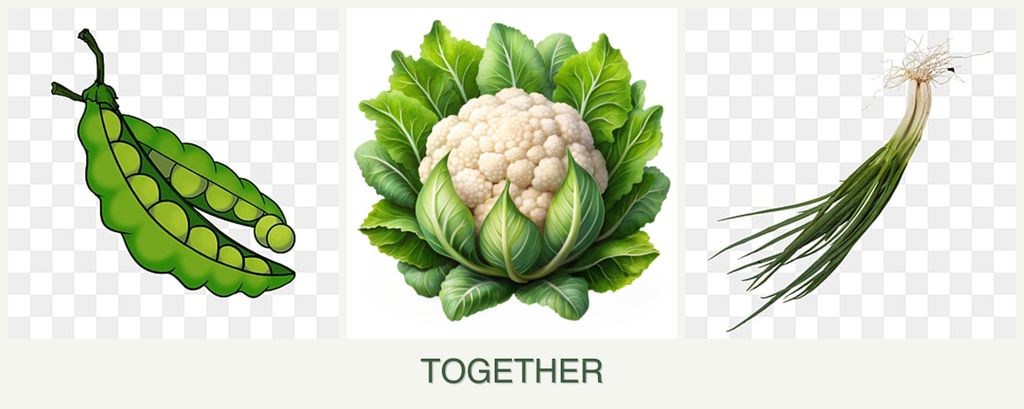 Can you plant peas, cauliflower and chives together?