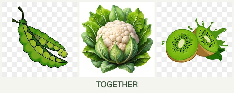 Can you plant peas, cauliflower and kiwi together?
