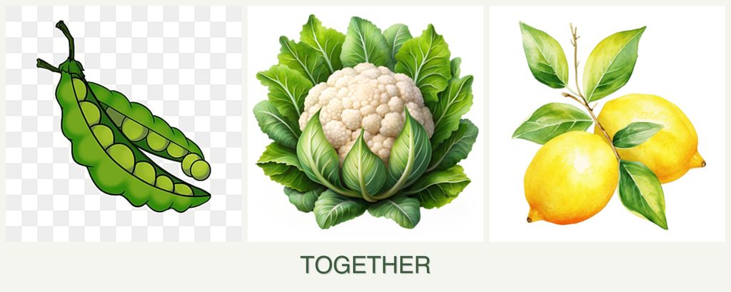 Can you plant peas, cauliflower and lemons together?