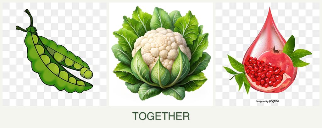Can you plant peas, cauliflower and pomegranates together?