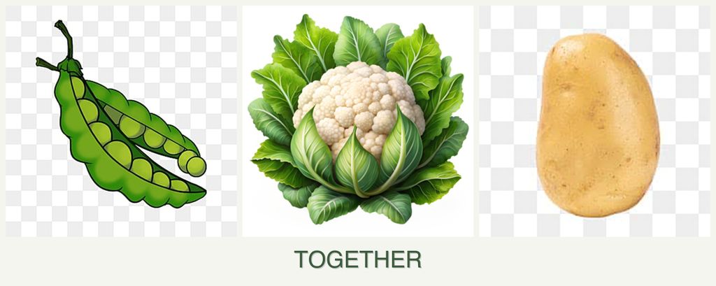 Can you plant peas, cauliflower and potatoes together?