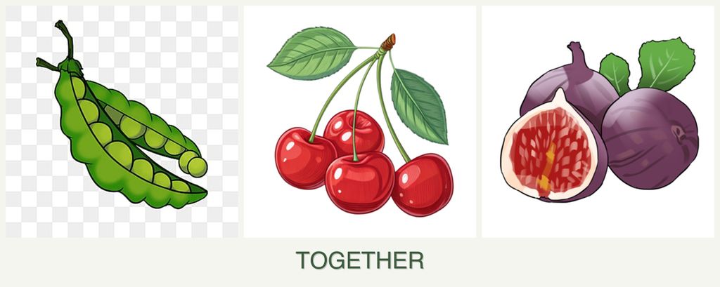 Can you plant peas, cherries and figs together?