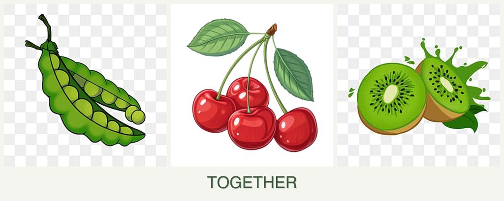 Can you plant peas, cherries and kiwi together?
